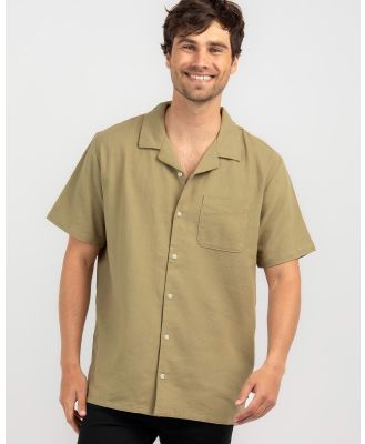 Volcom Men's Hobarstone Short Sleeve Shirt in Brown