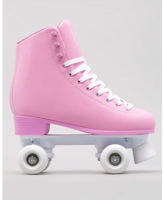 Whip Roller Skates Laced Quad Rollerskates in Pink