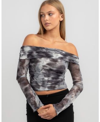 Winnie & Co Women's Luca Off Shoulder Top in Grey