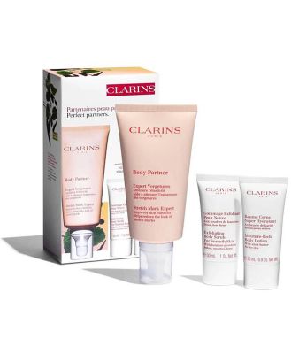 CLARINS Perfect Partners Scrub and Lotion Collection 3 Piece Gift Set