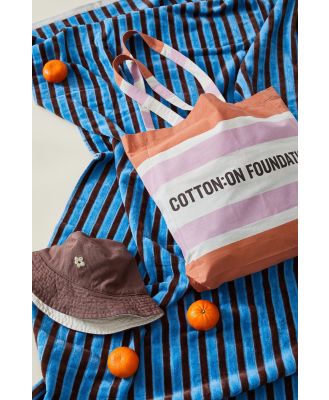 Cotton On Foundation - Foundation Adults Recycled Tote Bag - Cof fall glow stripe