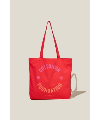 Cotton On Foundation - Foundation Adults Tote Bag - Cof logo/deep red