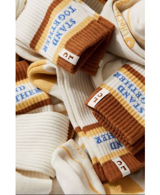 Cotton On Foundation - Life Changer X Cotton On Socks - Brown/mustard