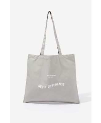 Cotton On Foundation - Supré Square Foundation Tote Bag - Be the difference/grey