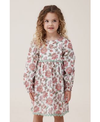 Cotton On Kids - Addison Long Sleeve Dress - Vanilla/frida folk floral