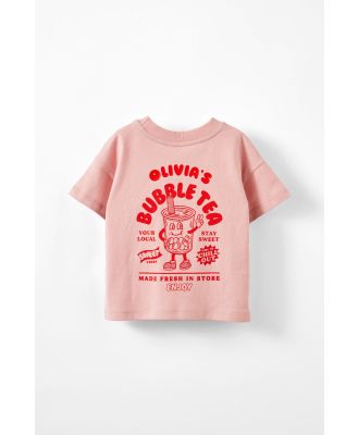 Cotton On Kids - Alfie Drop Shoulder Tee - Personalised - Bubble tee zephyr