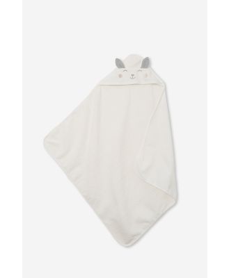 Cotton On Kids - Baby Snuggle Towel - Sheepy/vanilla