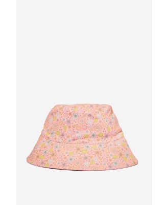 Cotton On Kids - Baby Swim Bucket Hat - Coral dreams/mimi ditsy