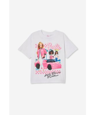 Cotton On Kids - Barbie Drop Shoulder Short Sleeve Tee - Lcn mat barbie we dream together/white