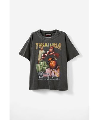 Cotton On Kids - Biggie Drop Shoulder Short Sleeve Tee - Lcn mt black/biggie it was all a dream