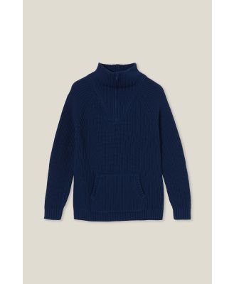 Cotton On Kids - Blakely Quarter Zip Knit - In the navy