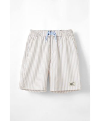 Cotton On Kids - Bobby Stretch Board Short - Rainy day/white vertical stripe