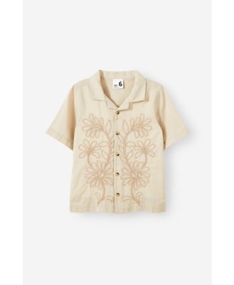 Cotton On Kids - Cabana Short Sleeve Shirt - Rainy day/leaf rope