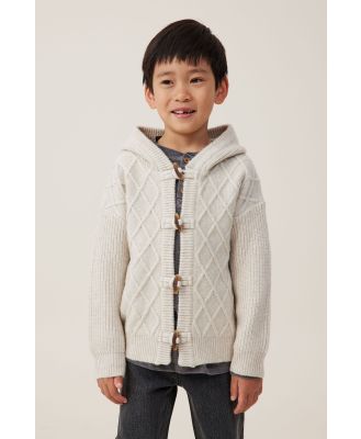 Cotton On Kids - Cable Hooded Cardigan - Rainy day