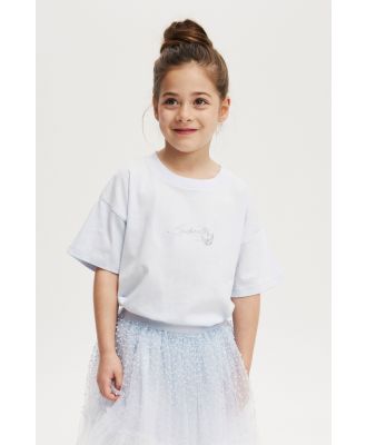 Cotton On Kids - Cinderella Drop Shoulder Short Sleeve Tee - Lcn dis cinderella ballerina/morning blue