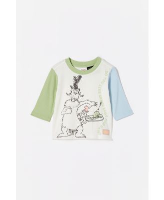 Cotton On Kids - Dr Seuss Jamie Long Sleeve Tee - Lcn drs vanilla/green eggs and ham