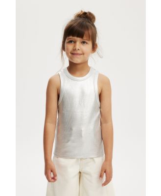 Cotton On Kids - Eleanor Tank - Silver foil rib