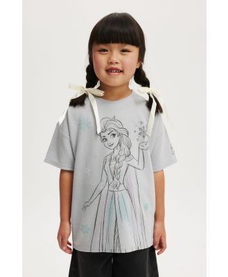 Cotton On Kids - Elsa Drop Shoulder Short Sleeve Tee - Lcn dis elsa/silver sparkle