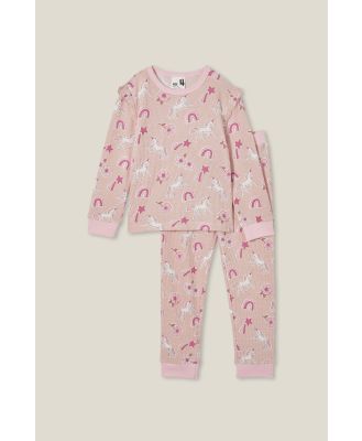 Cotton On Kids - Fiona Long Sleeve Pyjama Set - Zephyr/unicorn wood stamp