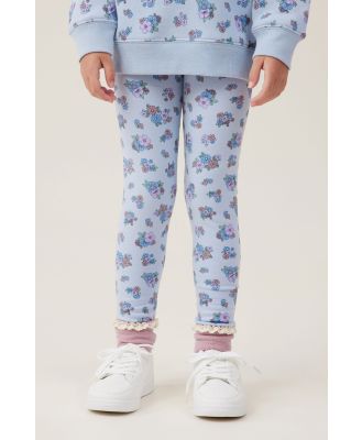 Cotton On Kids - Fleece Legging - Blue bird/ava ditsy