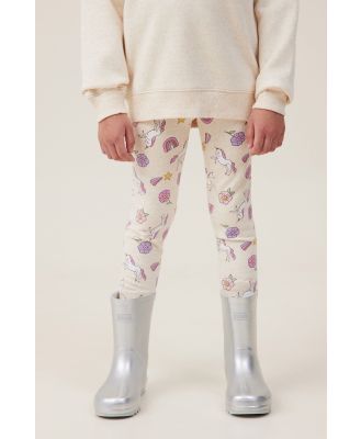 Cotton On Kids - Fleece Legging - Caramel marle/unicorn