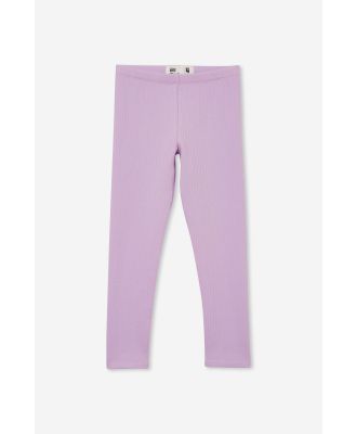 Cotton On Kids - Fleece Legging - Lilac drop rib