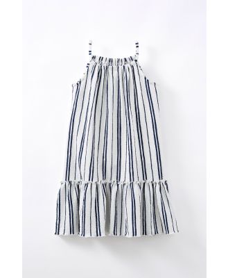 Cotton On Kids - Hallie Tiered Dress - In the navy/stripe