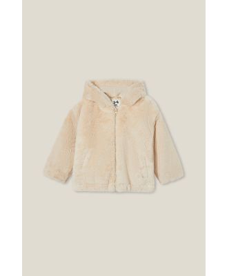 Cotton On Kids - Hannah Faux Fur Jacket - Dark vanilla