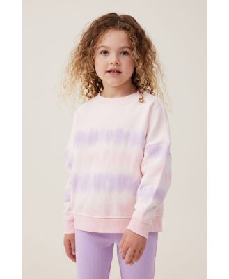 Cotton On Kids - Harlow Fleece Crew - Crystal pink/tie dye