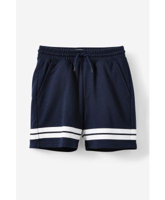 Cotton On Kids - Henry Slouch Short - Squid ink w/white stripe