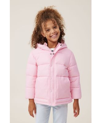 Cotton On Kids - Hunter Hooded Puffer Jacket - Blush pink