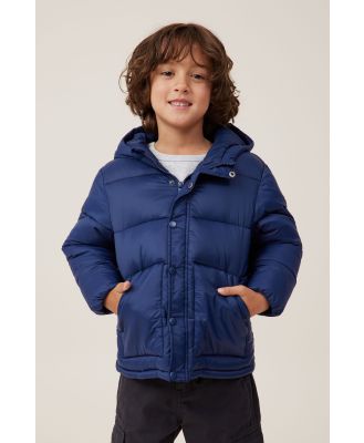 Cotton On Kids - Hunter Hooded Puffer Jacket - In the navy