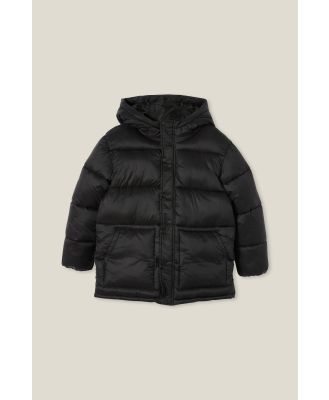 Cotton On Kids - Huntley Hooded Puffer Jacket - Black