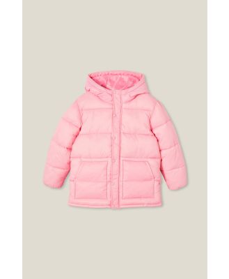 Cotton On Kids - Huntley Hooded Puffer Jacket - Blush pink