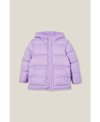 Cotton On Kids - Huntley Hooded Puffer Jacket - Lilac drop
