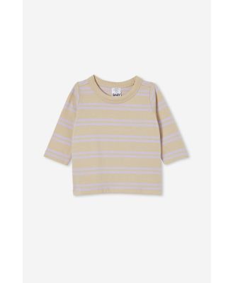 Cotton On Kids - Jamie Long Sleeve Graphic Print Tee - Rainy day/vintage lilac double stripe