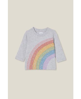 Cotton On Kids - Jamie Long Sleeve Tee - Cloud marle/sketchy rainbow