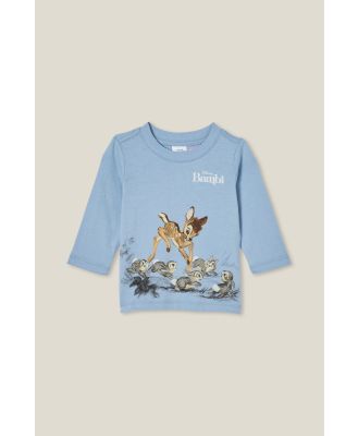 Cotton On Kids - Jamie Long Sleeve Tee-Lcn - Lcn dis dusty blue/bambi and rabbits