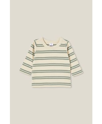Cotton On Kids - Jamie Long Sleeve Tee - Rainy day/swag green double stripe