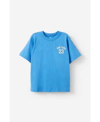 Cotton On Kids - Jonny Short Sleeve Graphic Print Tee - Deep sea blue/new york 23