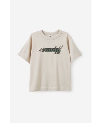 Cotton On Kids - Jonny Short Sleeve Graphic Print Tee - Rainy day/all good days reindeer motorbike