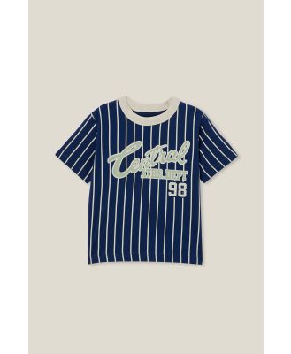 Cotton On Kids - Jonny Short Sleeve Print Tee - In the navy stripe/central aths dept