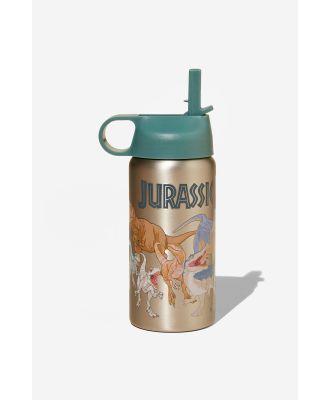 Cotton On Kids - Jurassic Kids Metal Drink Bottle - Lcn uni jurassic world/metallic silver