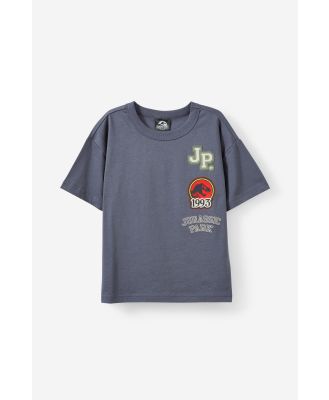 Cotton On Kids - Jurassic Park Drop Shoulder Short Sleeve Tee - Lcn uni vintage navy/jurassic park jp