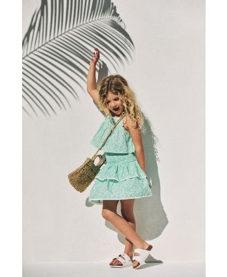 Cotton On Kids - Kennedy Ruffle Skirt - Fresh green/ditsy floral