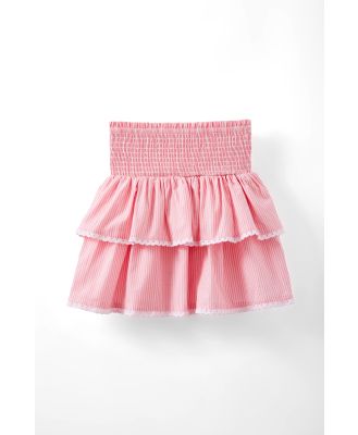 Cotton On Kids - Kennedy Ruffle Skirt - Strawberry pop/blush pink stripe