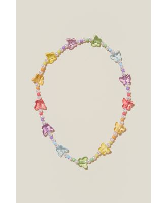 Cotton On Kids - Kids Beaded Necklace - Rainbow butterfly