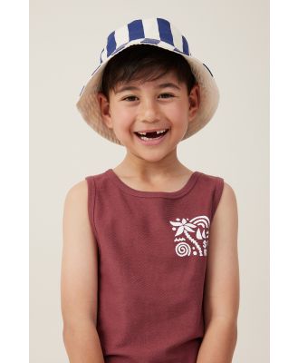 Cotton On Kids - Kids Reversible Bucket Hat - In the navy stripe