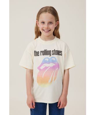 Cotton On Kids - License Drop Shoulder Short Sleeve Tee - Lcn bra rolling stones/dark vanilla