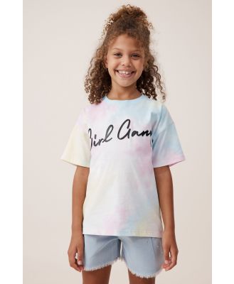 Cotton On Kids - License Drop Shoulder Short Sleeve Tee - Lcn dis girl gang/tie dye